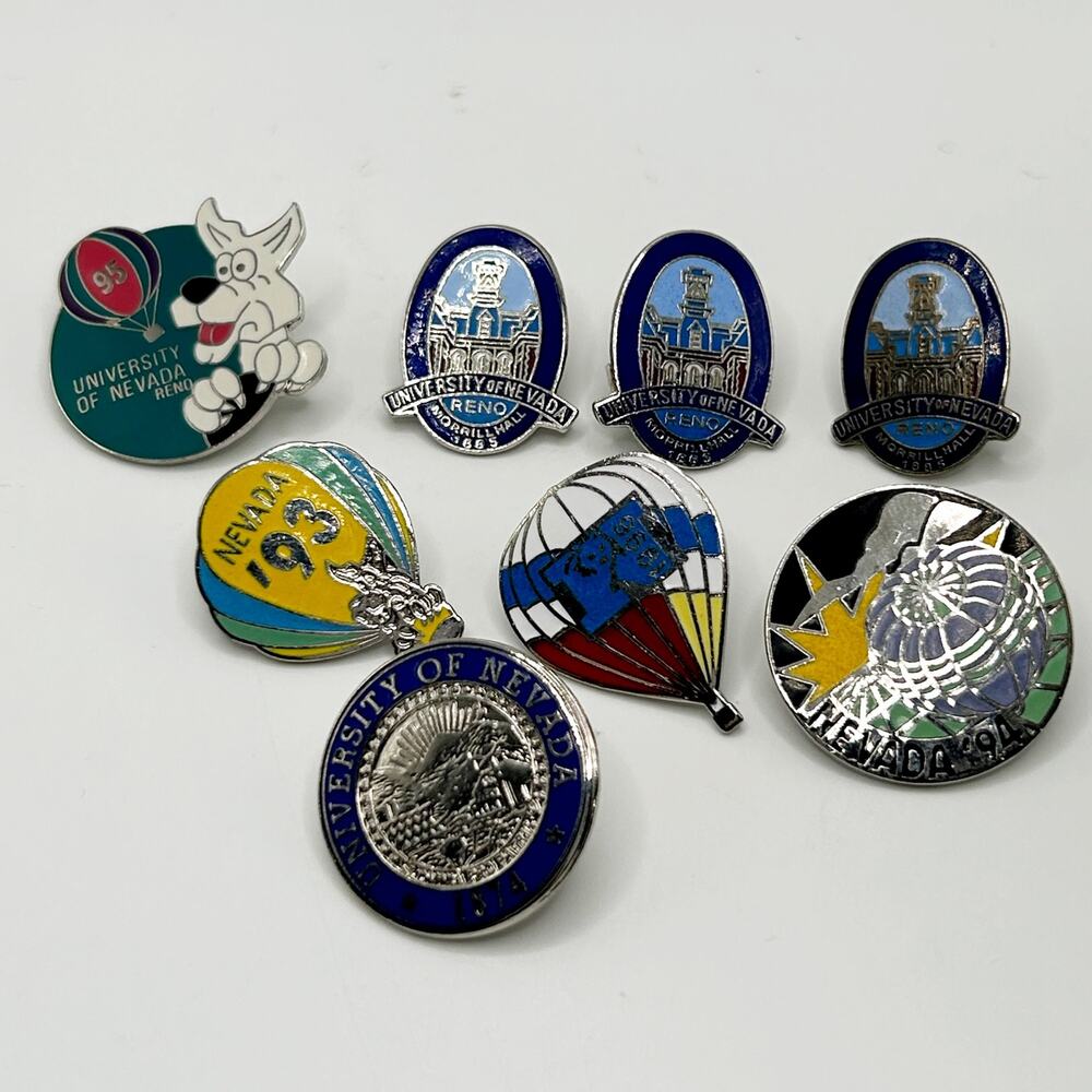 Vintage 90s U.N.R University of Reno Nevada Class Lapel Pins Lot of 8